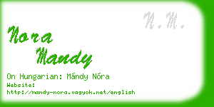 nora mandy business card